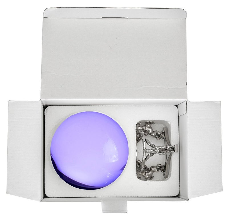 Amlong Crystal Purple Crystal Ball 130mm (5 inch) Including Silver Pegasus Stand - Image 2